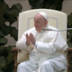 The Pope applauds performers as they leave the stage after performing to Undertale's Megalovania.